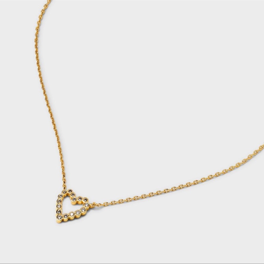 A New Day 14K Gold Dipped Cubic Zirconia Open Heart Pendant Necklace - Picture 3 of 9